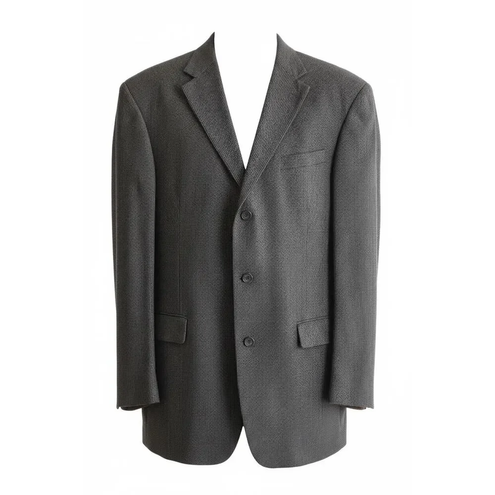 Vintage Oscar De La Renta 3Button Wool Blazer Sport Coat Jacket Men's Gray 44L